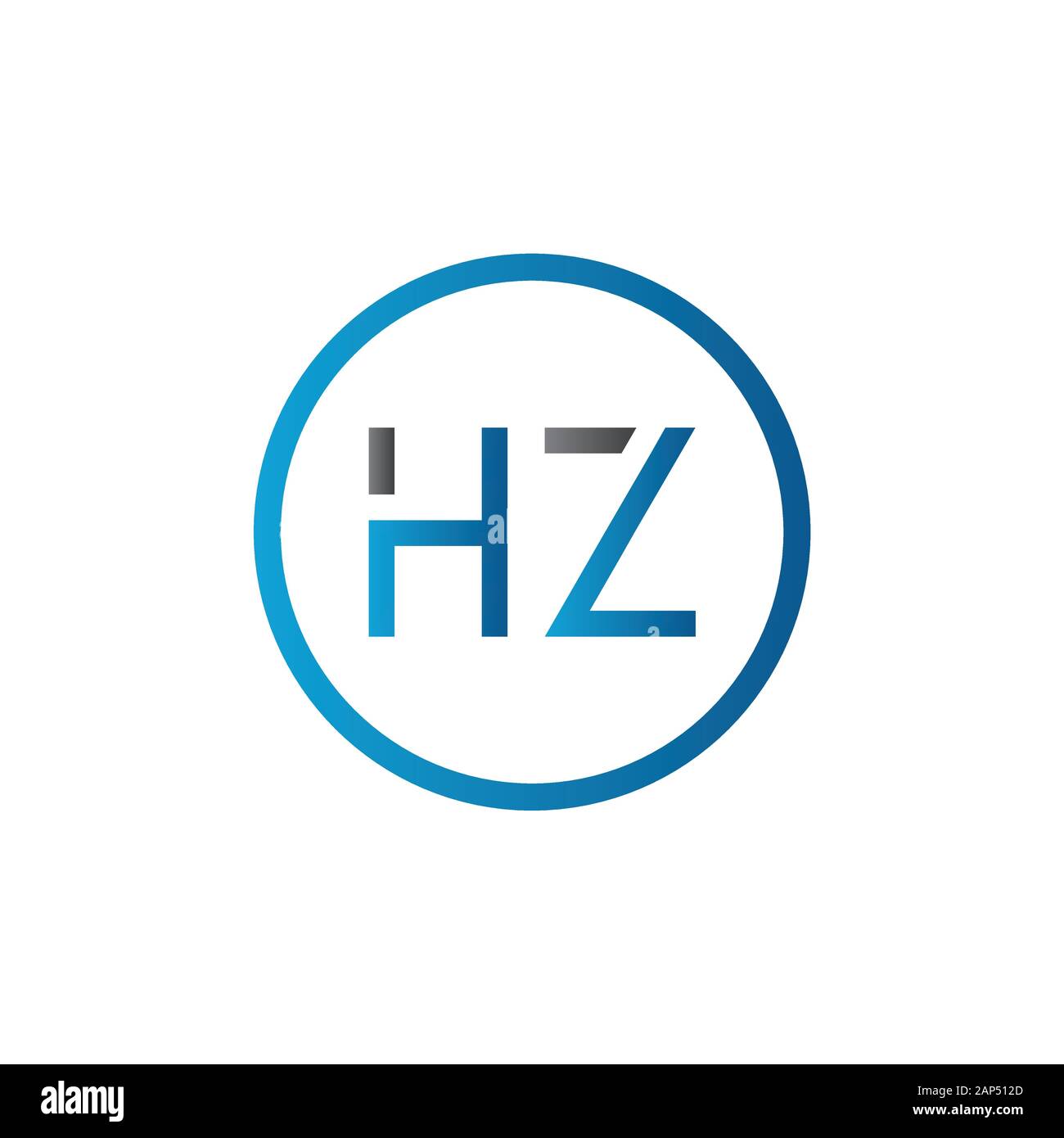 Modello vettore di disegno con logo Letter HZ. Illustrazione Iniziale Del Vettore Lettera Hz Collegata Illustrazione Vettoriale