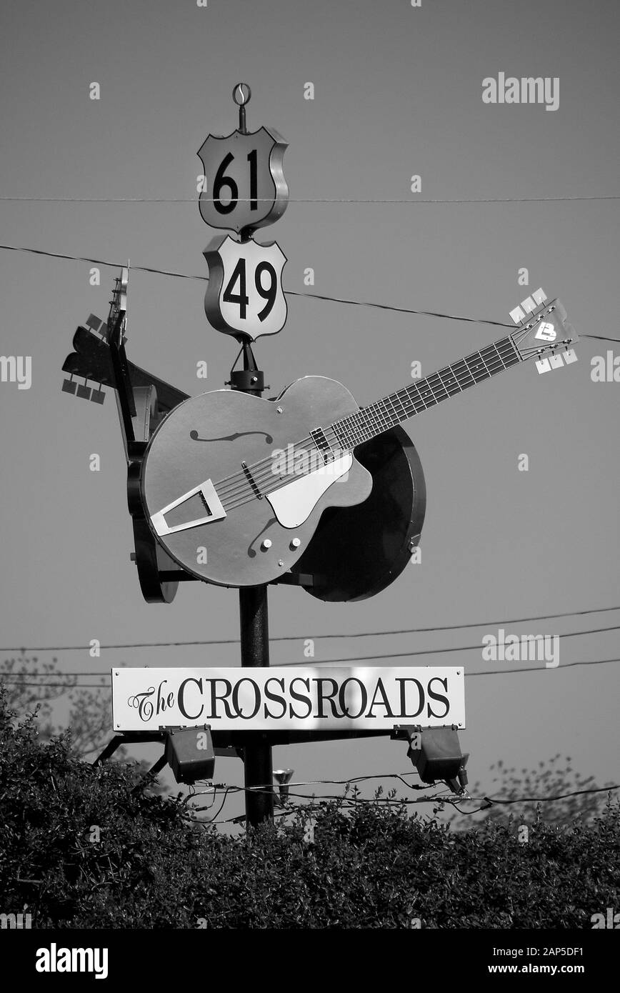 Il Crocevia HWY 61/49 Clarksdale MS USA Foto Stock