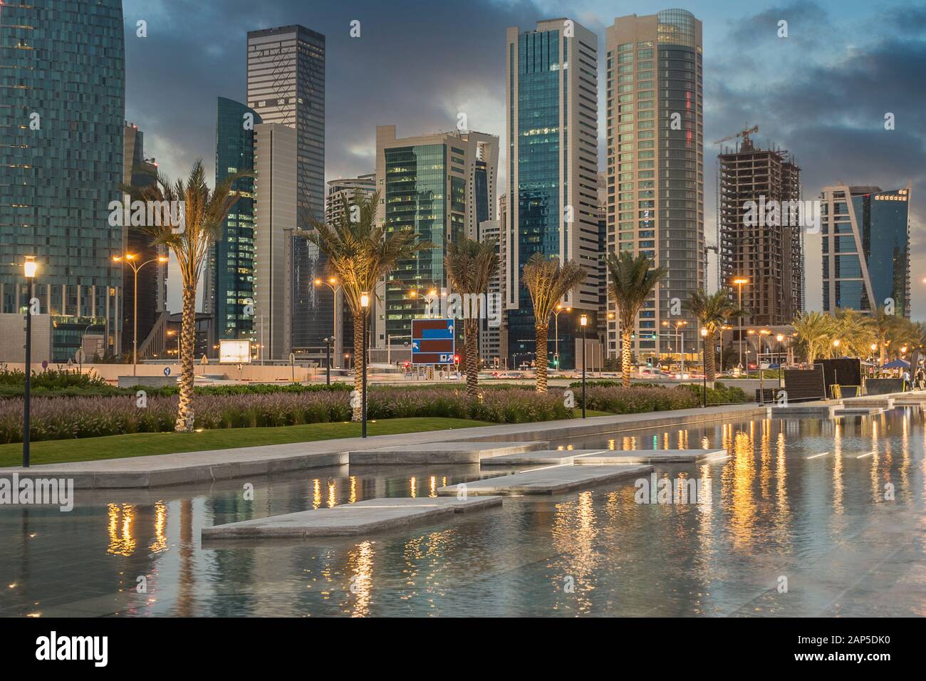 Il Corniche a Doha in Qatar Foto Stock