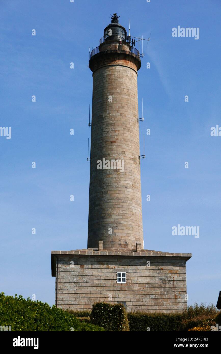 Ile de Batz, il faro, Finisterre, Bretagne, Francia, Europa Foto Stock