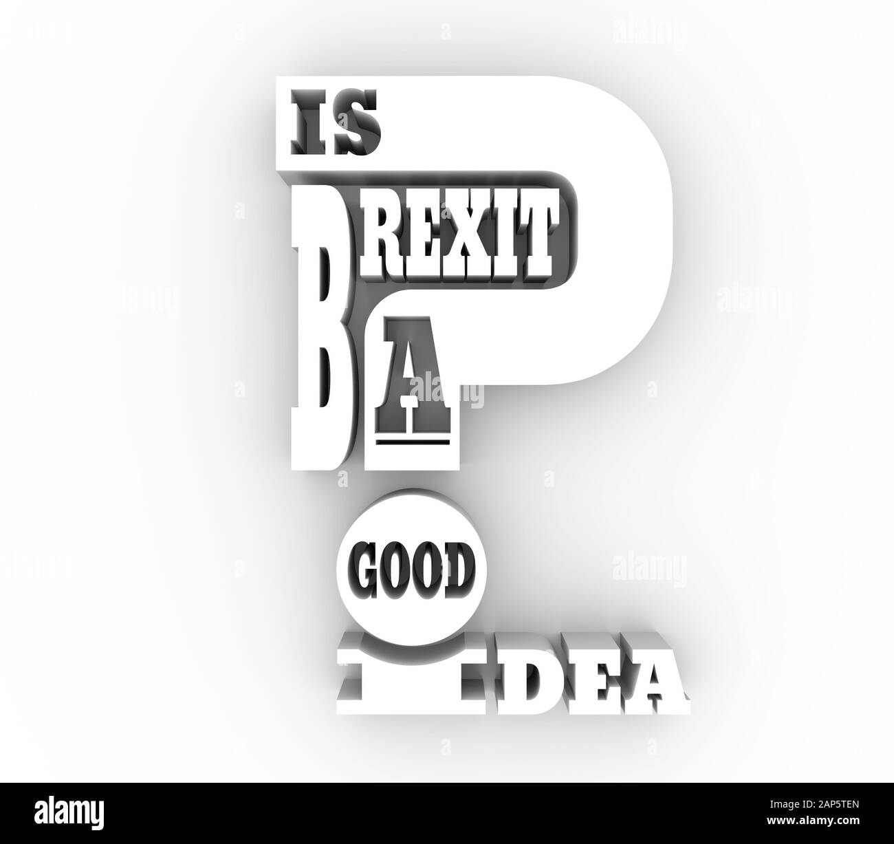 Regno Unito uscire dall Unione Europea immagine relativa. Brexit denominato processo politico. Il tema del referendum. Brexit è una buona idea questione. Il rendering 3D Foto Stock