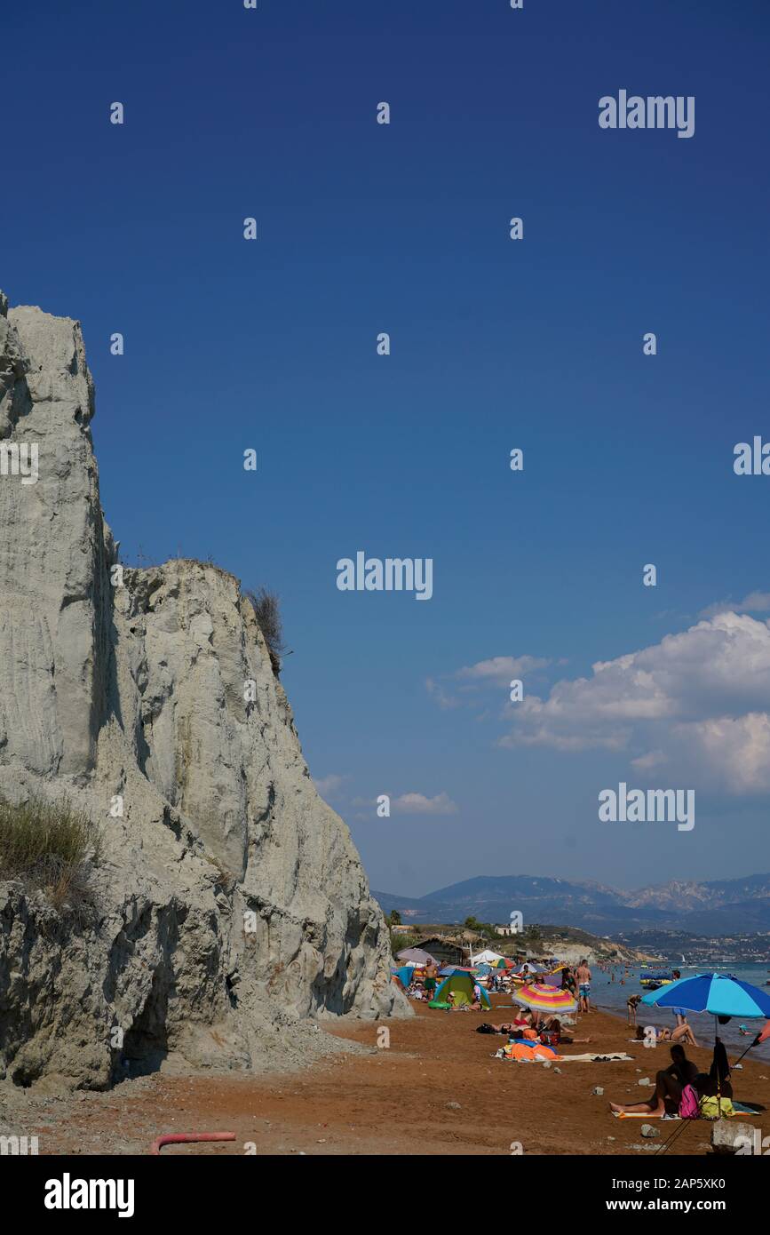 Xi Beach, Cefalonia Ionian vedere Island, Grecia, Europa Foto Stock