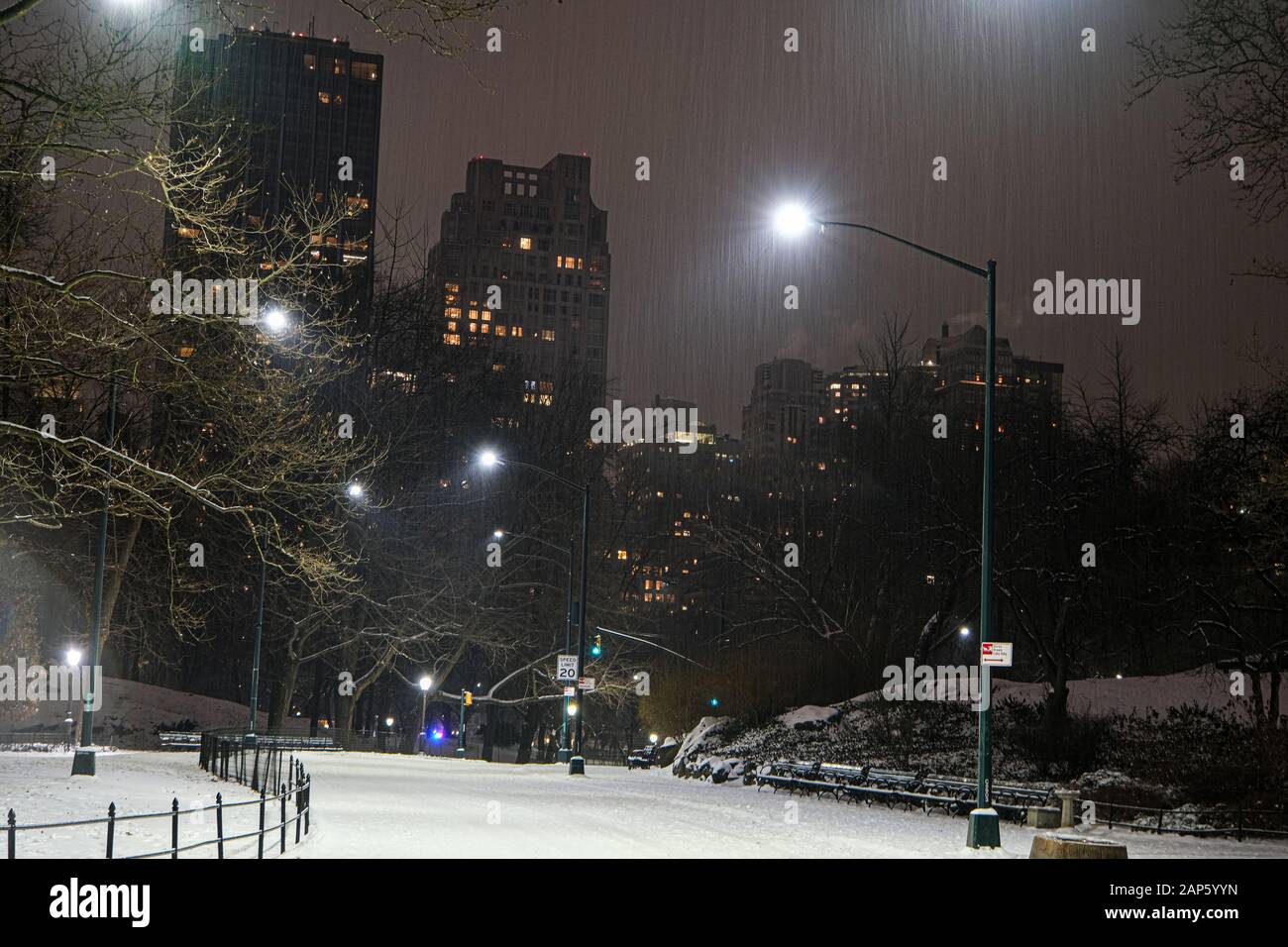 Giornata della neve a New York Foto Stock