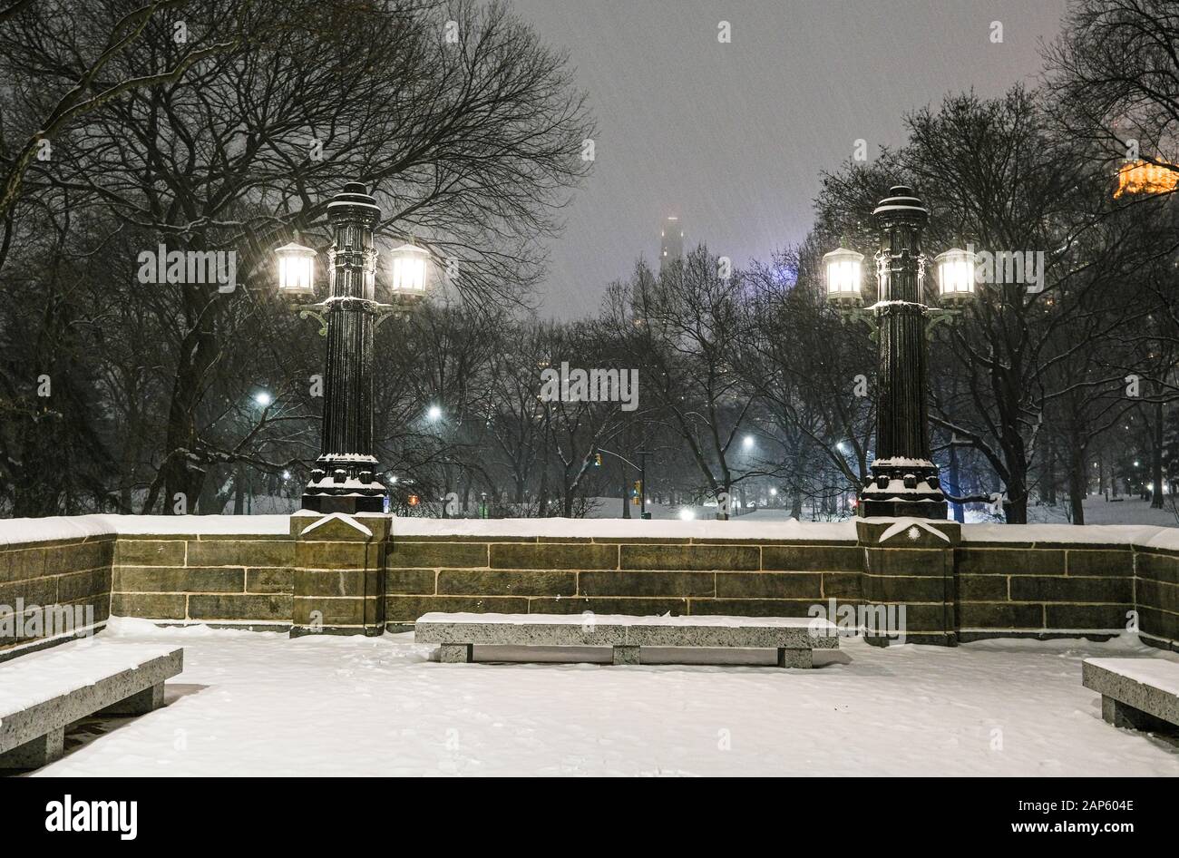 Giornata della neve a New York Foto Stock