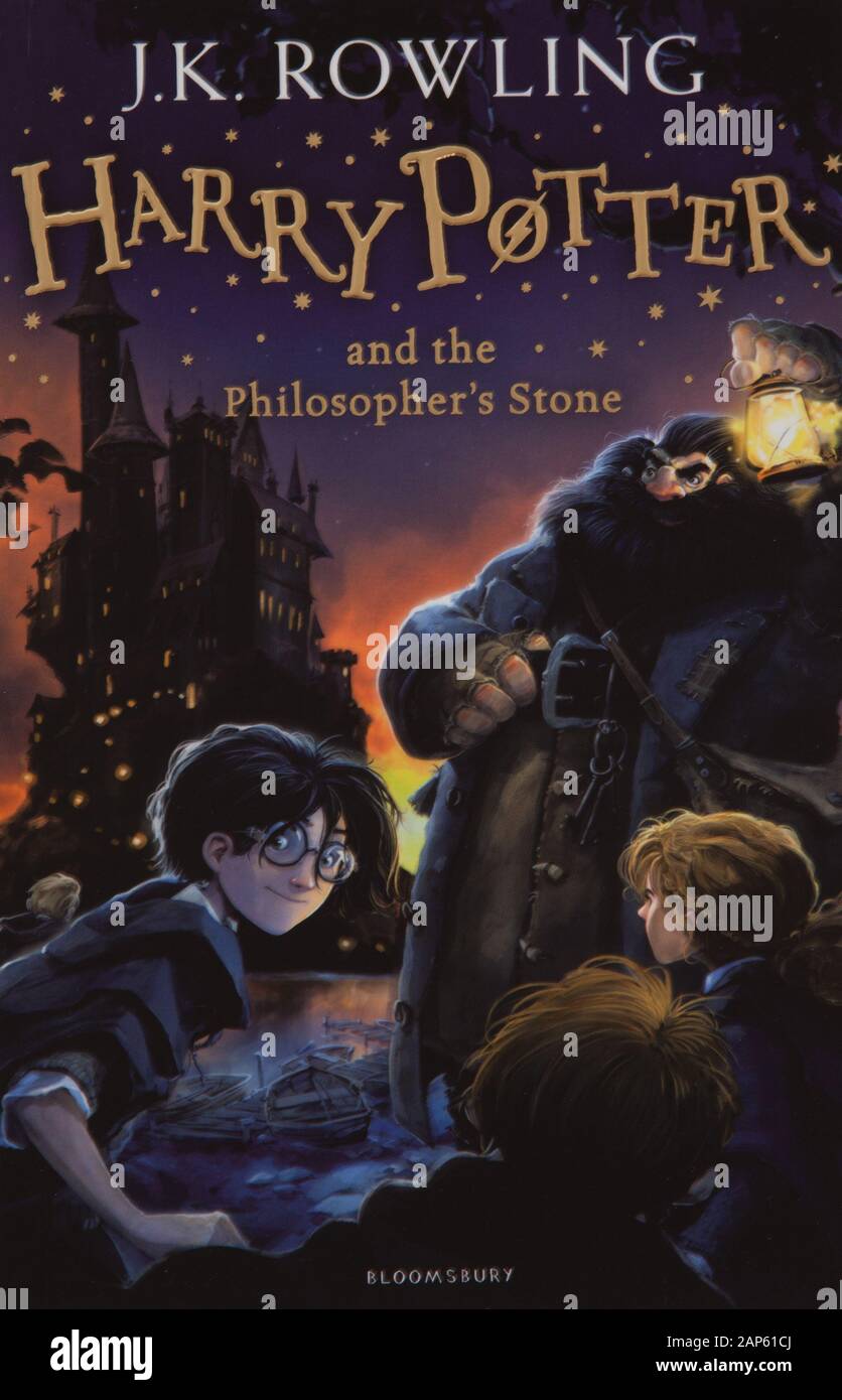 Il libro, Harry Potter e la pietra filosofale di J.K. Rowling Foto Stock