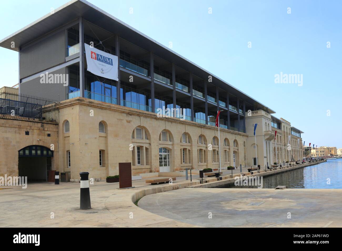 Bormla. Malta. L'Università americana di Malta (AUM) nel Bormla, una delle Tre città situate all'interno del Grand Harbour. Foto Stock