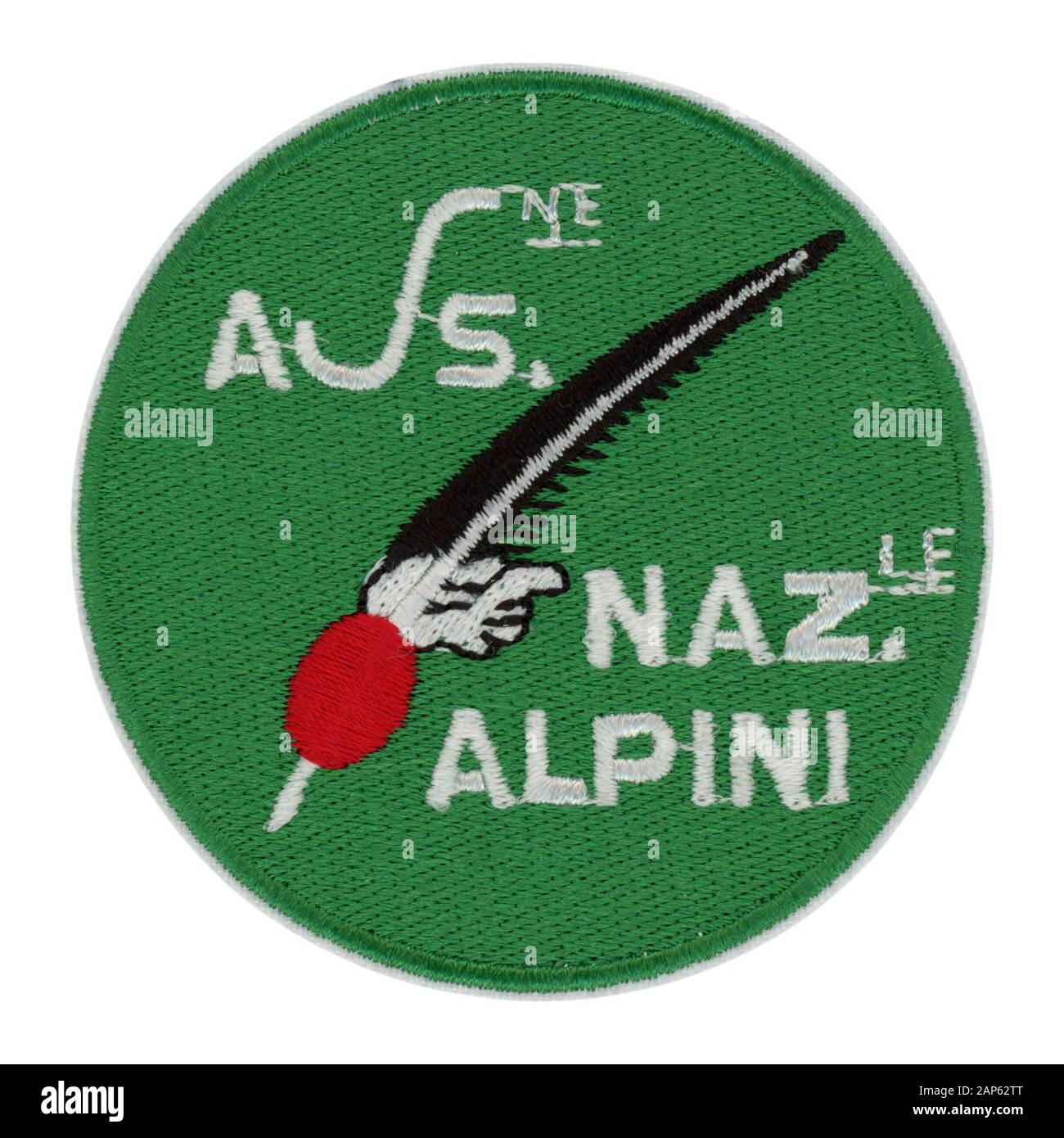 Milano, Italia - CIRCA NEL DICEMBRE 2019: Roundel dell Associazione Nazionale Alpini (significato nazionale società Alpines) Foto Stock