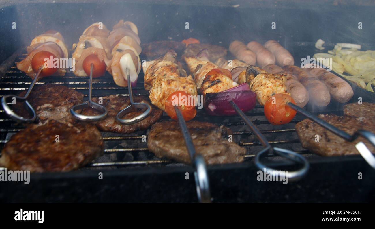 Barbecue, bar-b-q, cucina all'aperto, barbecue australiano Foto Stock