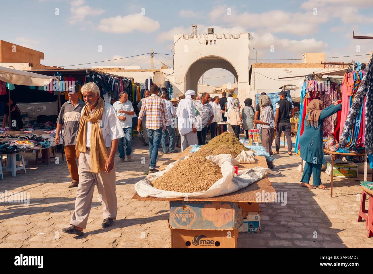 Tunisia, ottobre 10/2019 tradizionale e tipico mercato tunisino Foto Stock