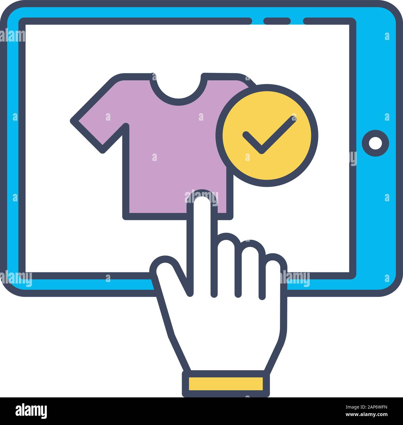 Scegli il prodotto online icona di colore. Acquistare vestiti in internet  store. E commerce client acquisto di merci. Shopping online applicazione.  Il consumismo e m Immagine e Vettoriale - Alamy