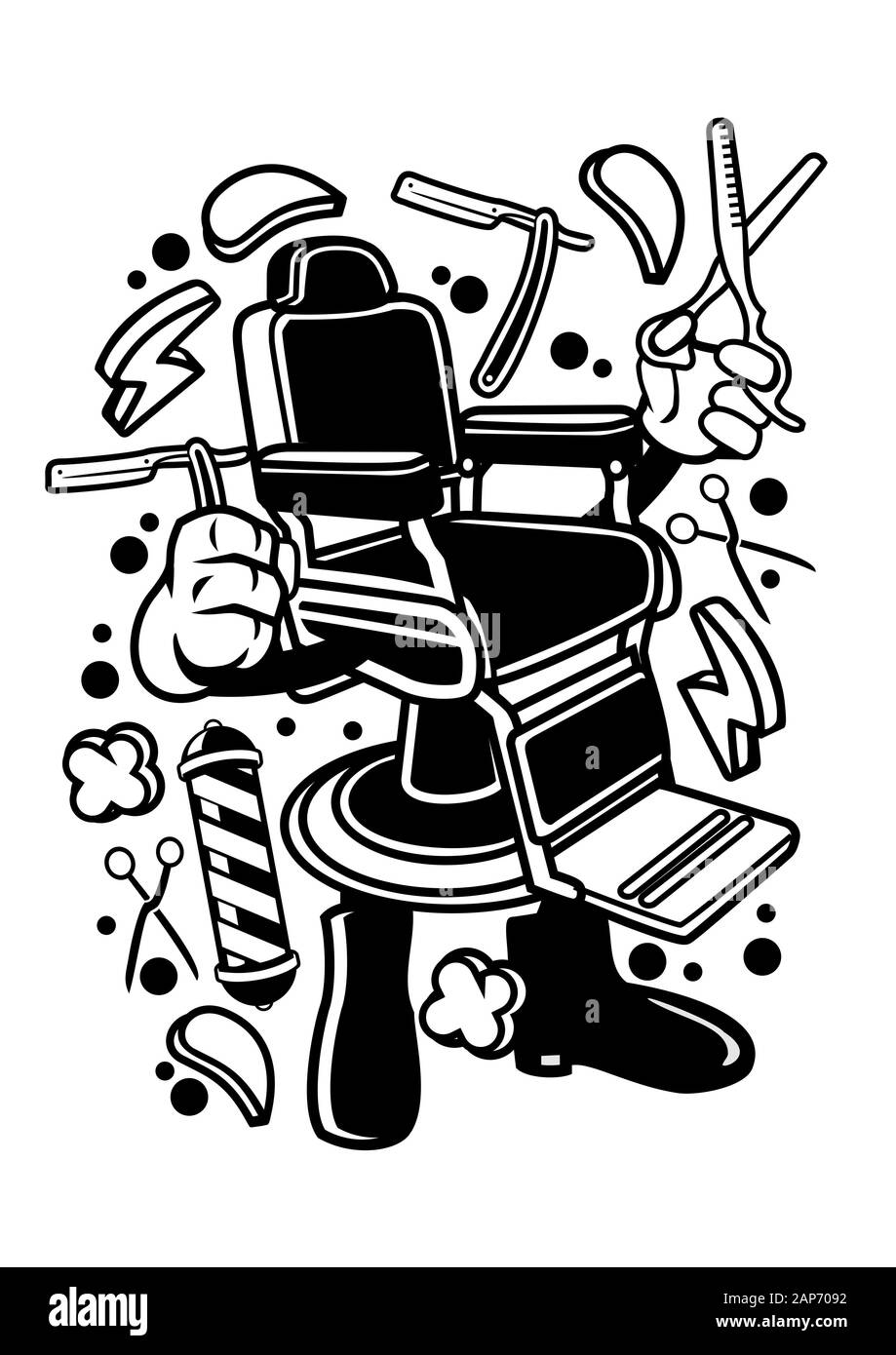 Divertente Creative Cartoon Caratteri File Vettoriali. Ti innamorerai di questi divertenti personaggi dei cartoni animati Foto Stock