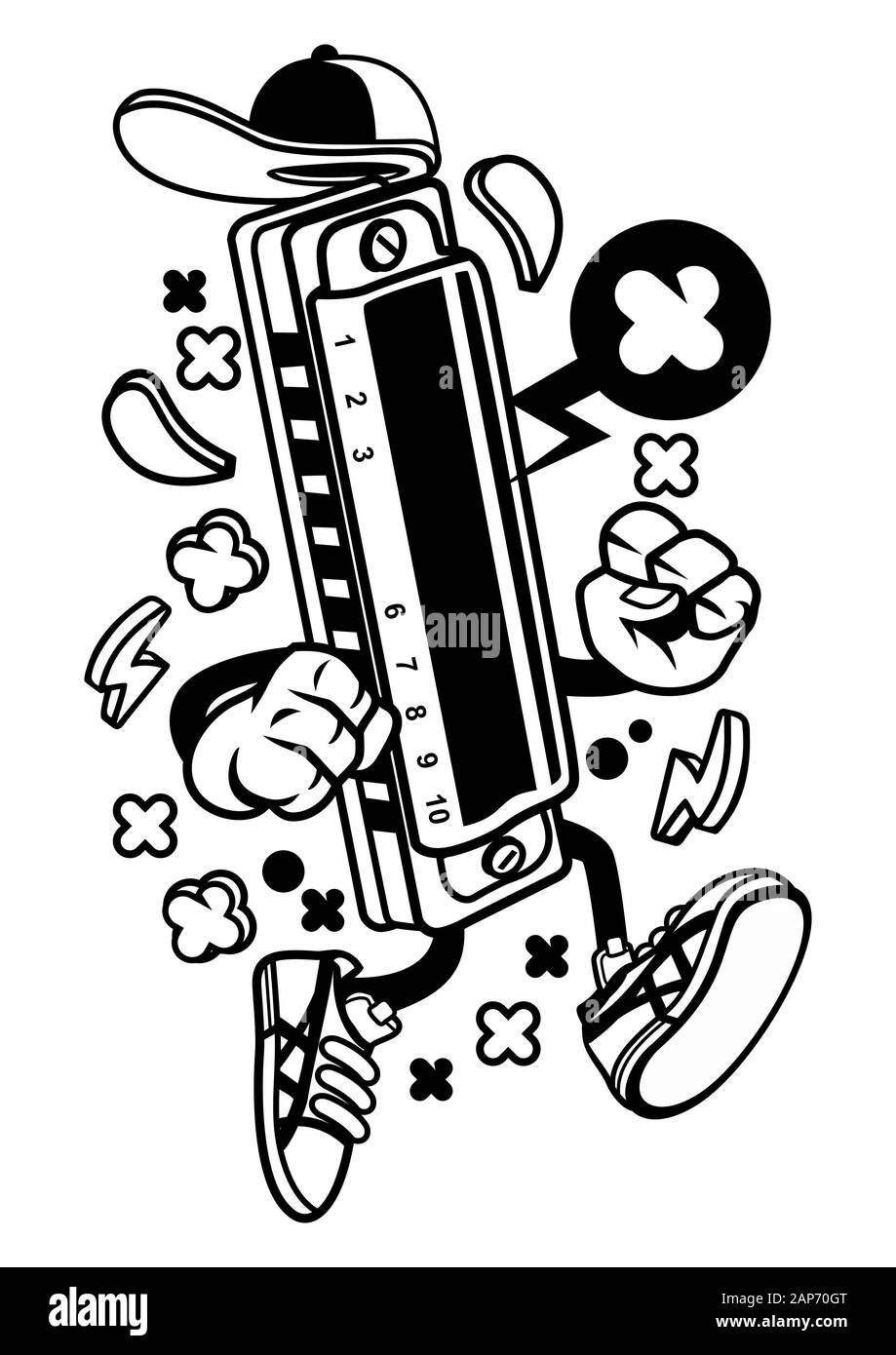 Divertente Creative Cartoon Caratteri File Vettoriali. Ti innamorerai di questi divertenti personaggi dei cartoni animati Foto Stock