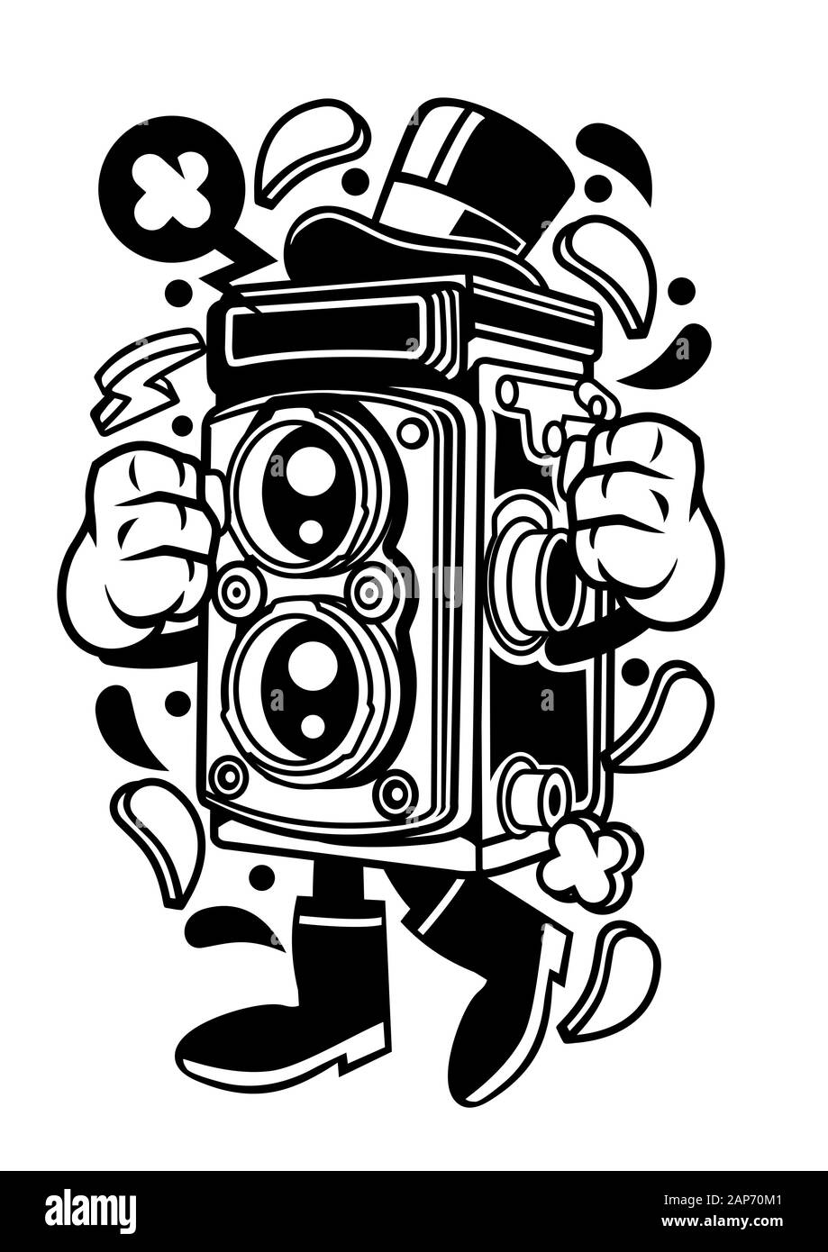 Divertente Creative Cartoon Caratteri File Vettoriali. Ti innamorerai di questi divertenti personaggi dei cartoni animati Foto Stock