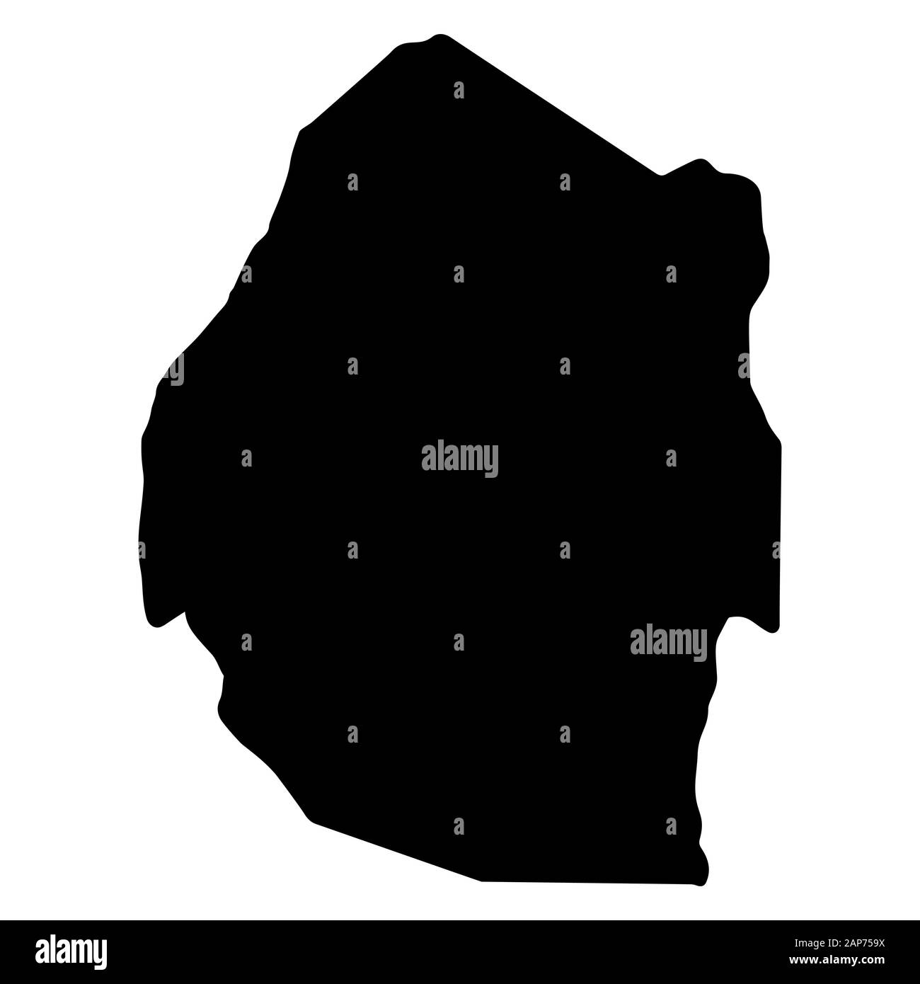 Swaziland Regno di Eswatini Mappa Silhouette, vettore Illustrazione Vettoriale