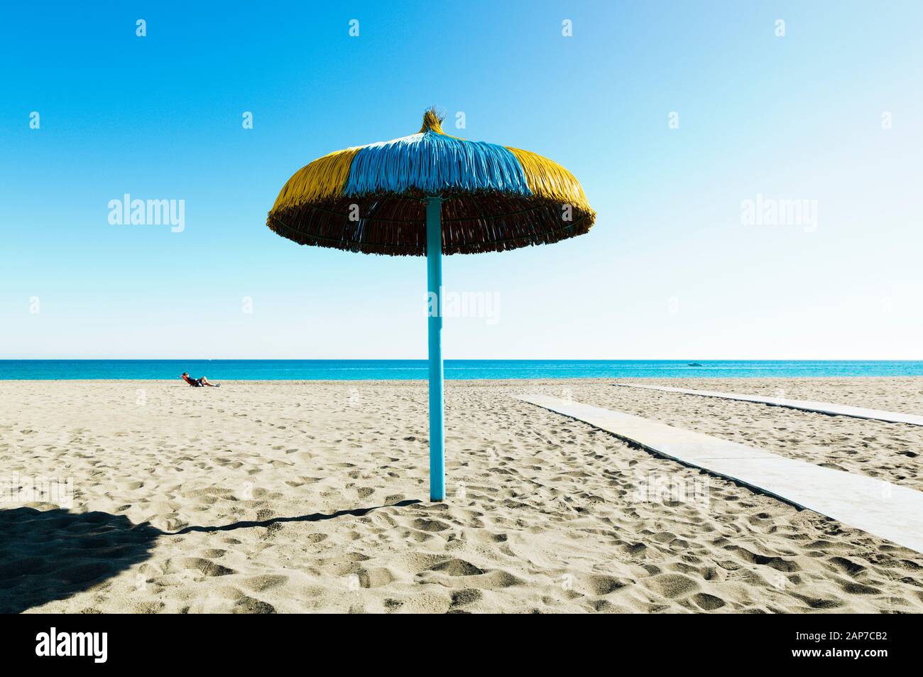 Spiaggia di Carihuela a Torremolinos, Malaga, Spagna Foto Stock