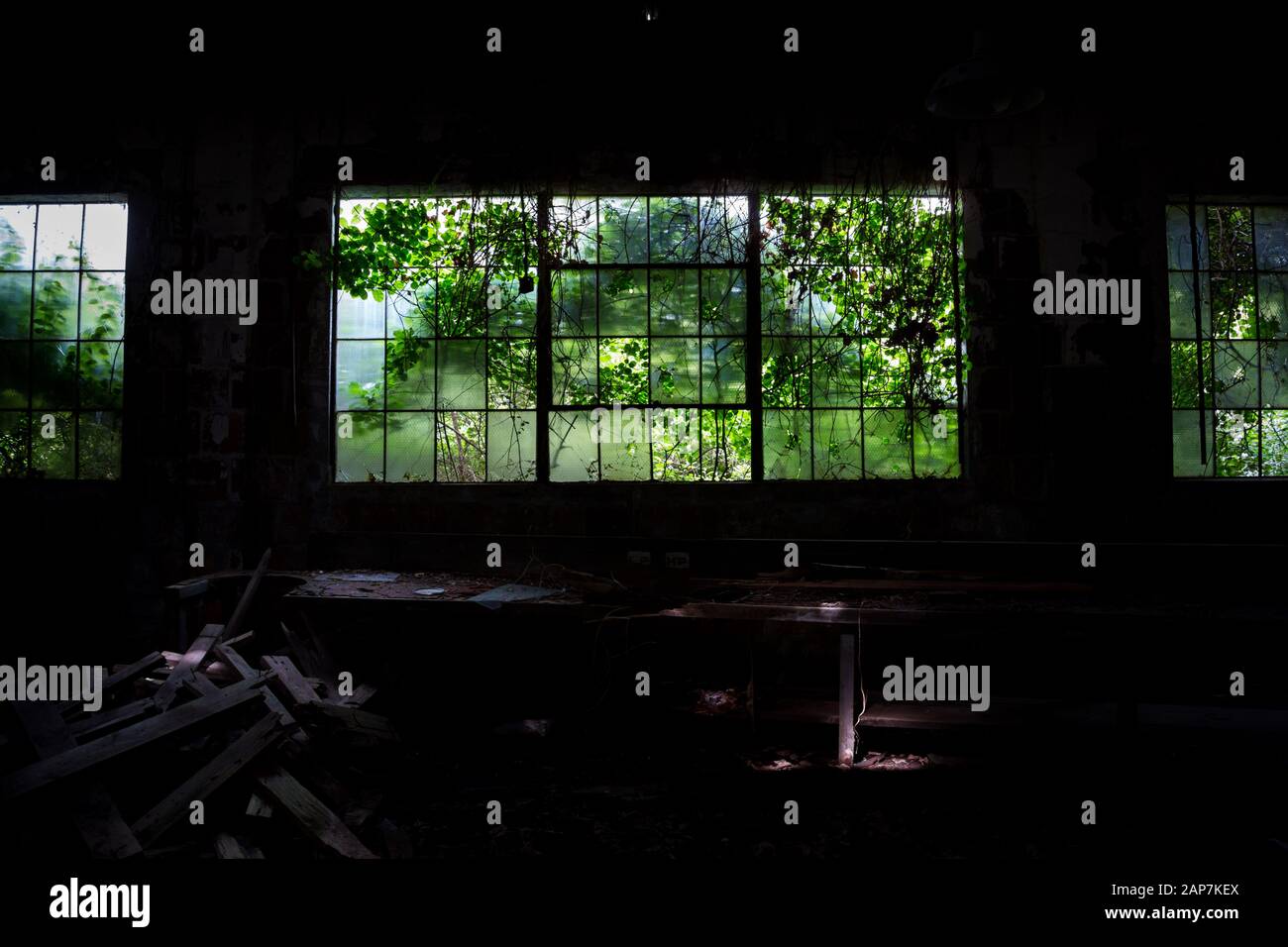 Esplorazione di edifici abbandonati. Foto Stock