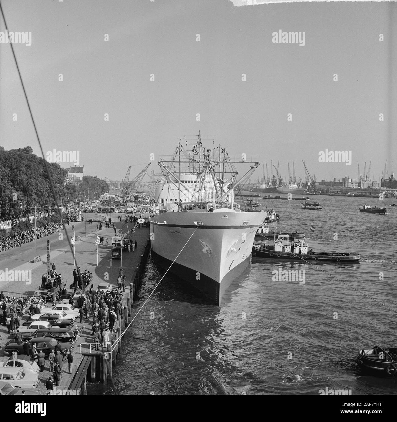 Atom nave mercantile Savannah a Rotterdam, arrivo Parkkade Data: 30 settembre 1964 Ubicazione: Rotterdam, Sud-Olanda Parole Chiave: Arrivi, navi Foto Stock
