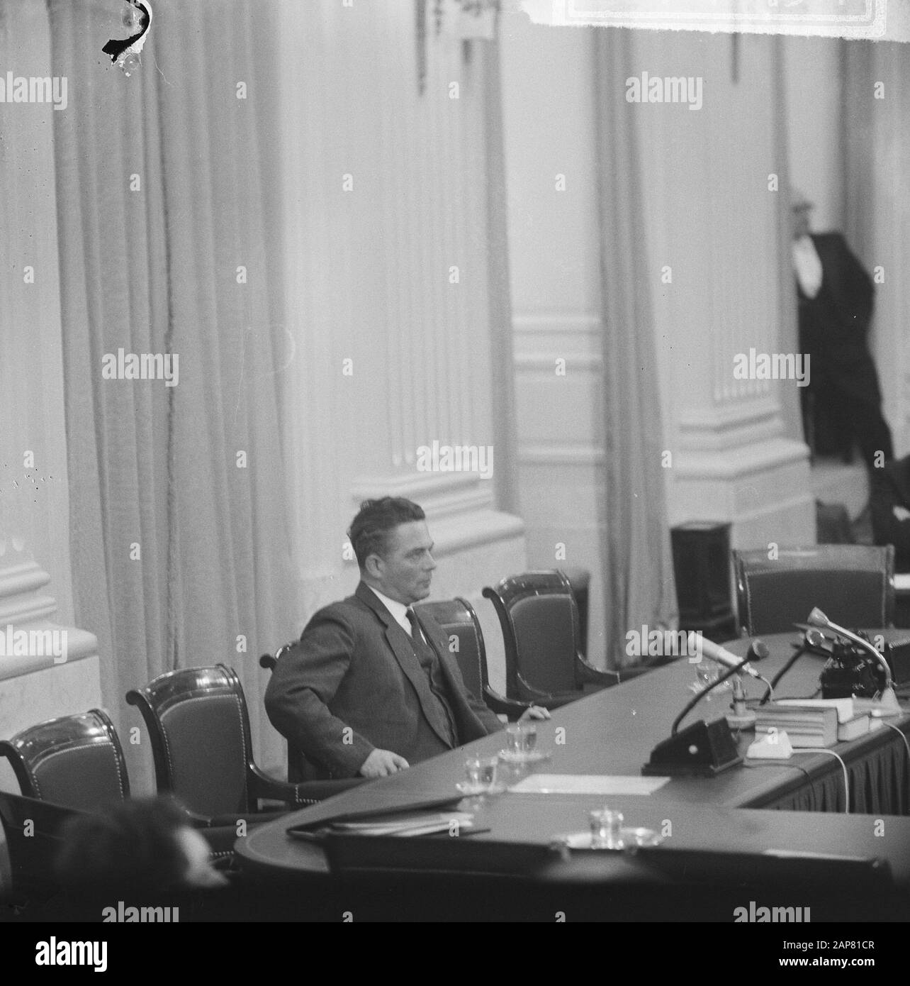 La crisi del gabinetto nella Seconda Camera, Ministro Presidente Marijnen Data: 1 marzo 1965 Parole Chiave: KABINETSCRISis Nome personale: Marijnen, Victor Foto Stock