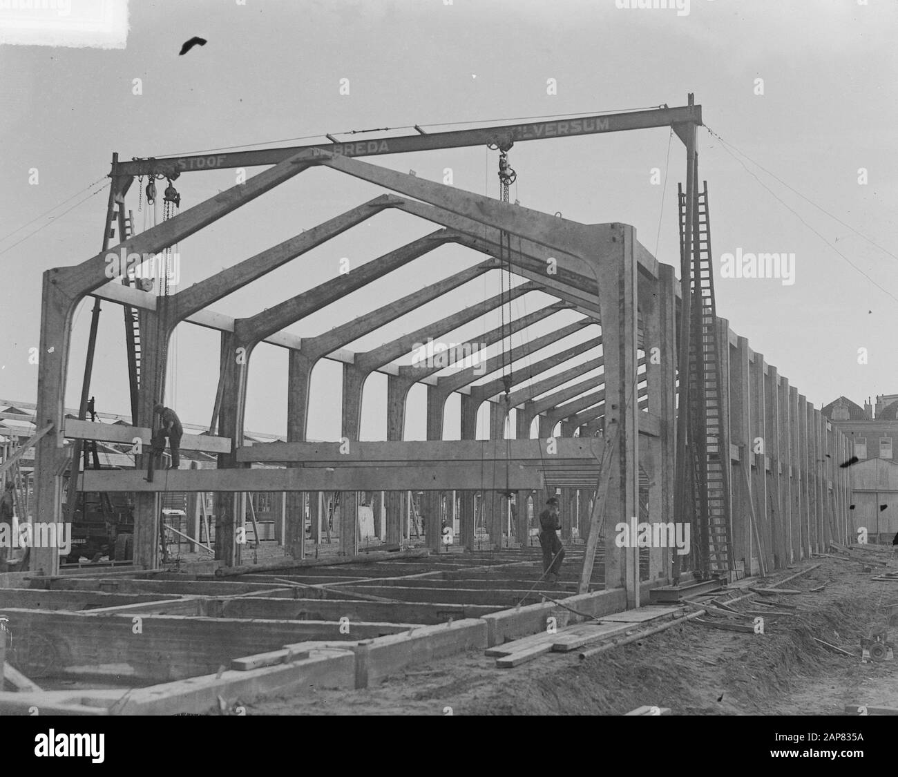 Costruzione Di tasse comunali a Wibautstraat ad Amsterdam Data: 20 Ottobre 1949 luogo: Amsterdam, Noord-Holland Parole Chiave: Costruzione, edifici, uffici Foto Stock