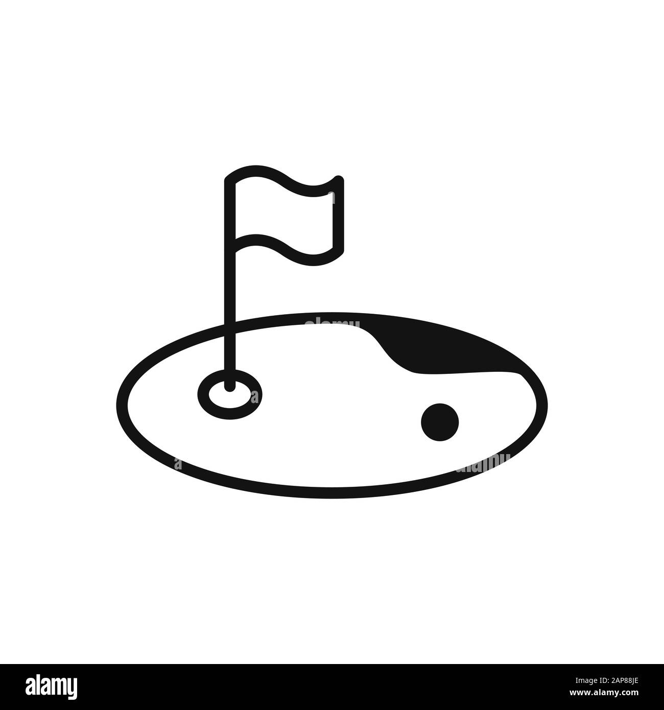 Icona vettore campo da golf in stile moderno design per sito web e app mobile Illustrazione Vettoriale