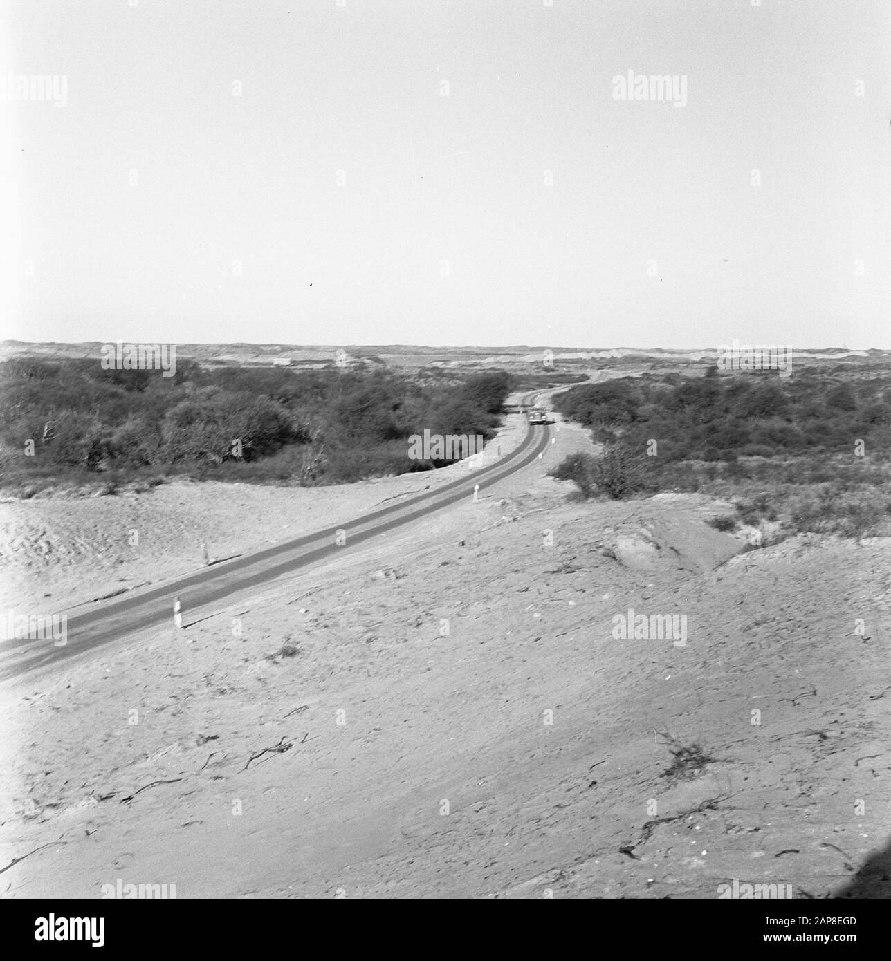 Costruzione e miglioramento di strade, dighe e bacini di risparmio, campo di lepre Data: Febbraio 1958 Parole Chiave: Costruzione e miglioramento di strade, dighe e bacini di risparmio Nome personale: Haasveld Foto Stock