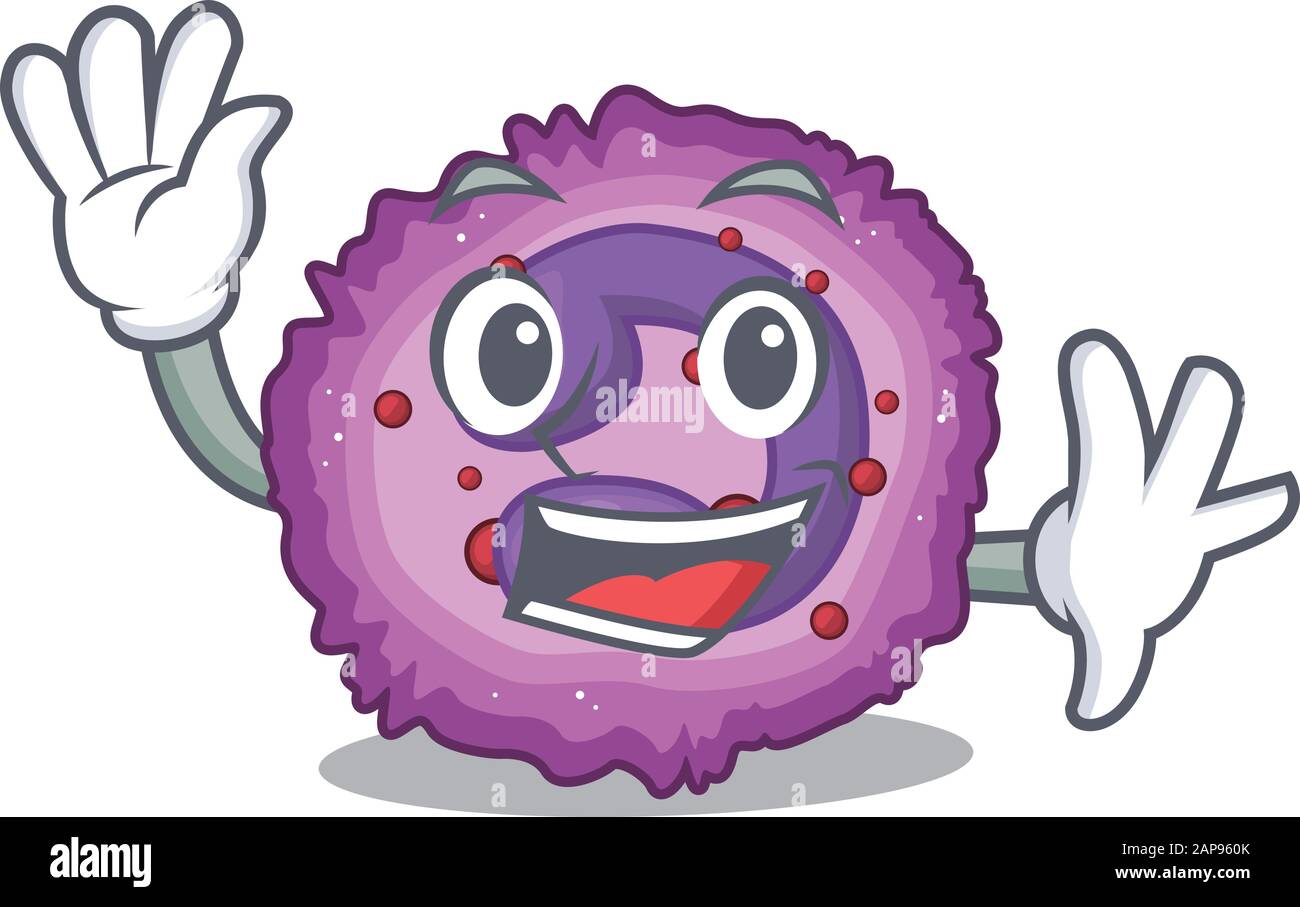 Il disegno di carattere di cartone animato della cellula di eosinophil  amichevole di waving Immagine e Vettoriale - Alamy