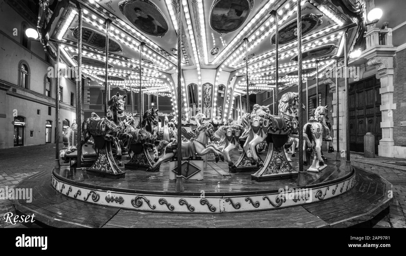Carousel Cavalli Foto Stock