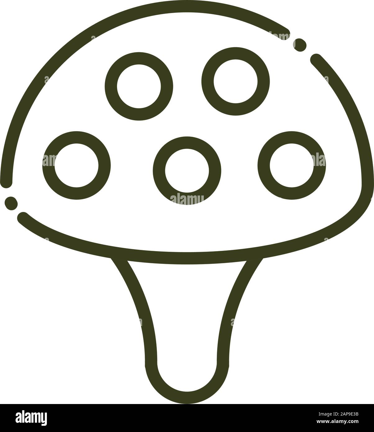 vegetazione di funghi flora natura linea disegno vettore illustrazione Illustrazione Vettoriale