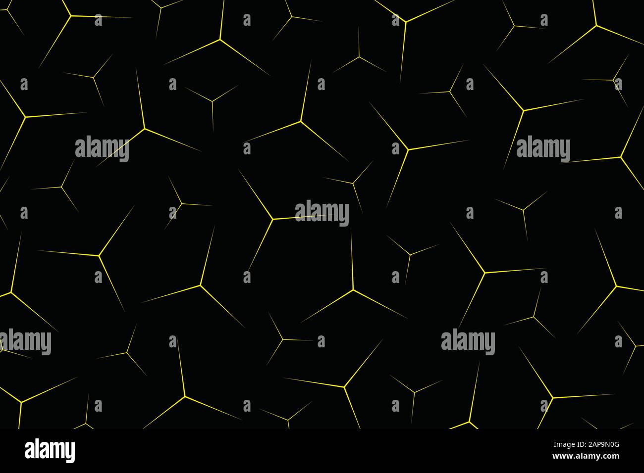 Triangolo astratto giallo decorare in motivo su sfondo nero. Da utilizzare per annunci, poster, design di modelli, grafica. Illustrazione vettoriale eps10 Illustrazione Vettoriale