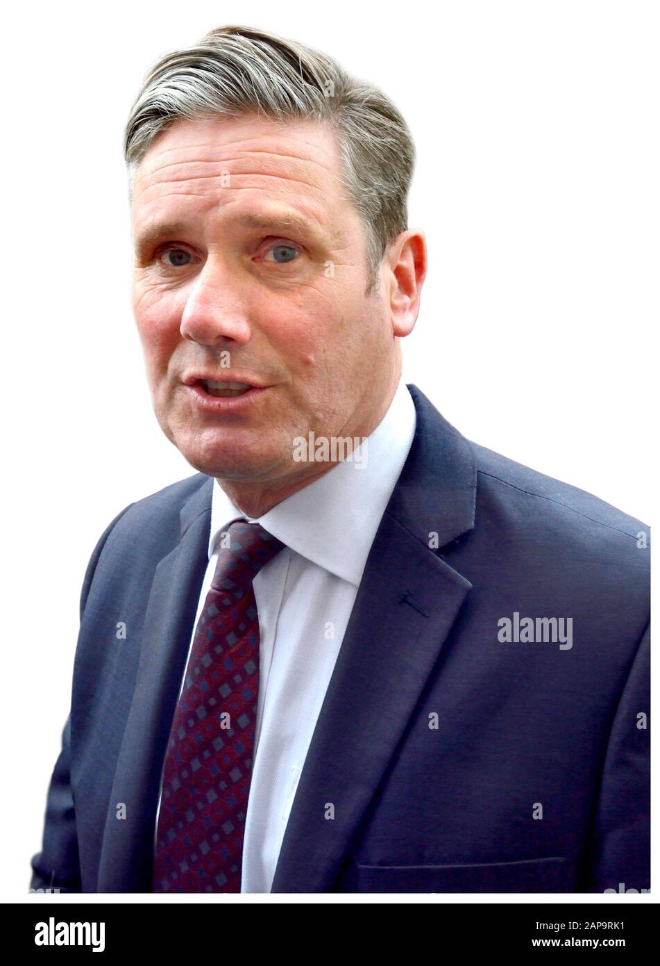 Sir Keir Stramer MP (Lab: Holborn and St Pancras), allora segretario della Brexit Shadow, al di fuori dell’Ufficio del governo, prima di parlare con il governo Foto Stock