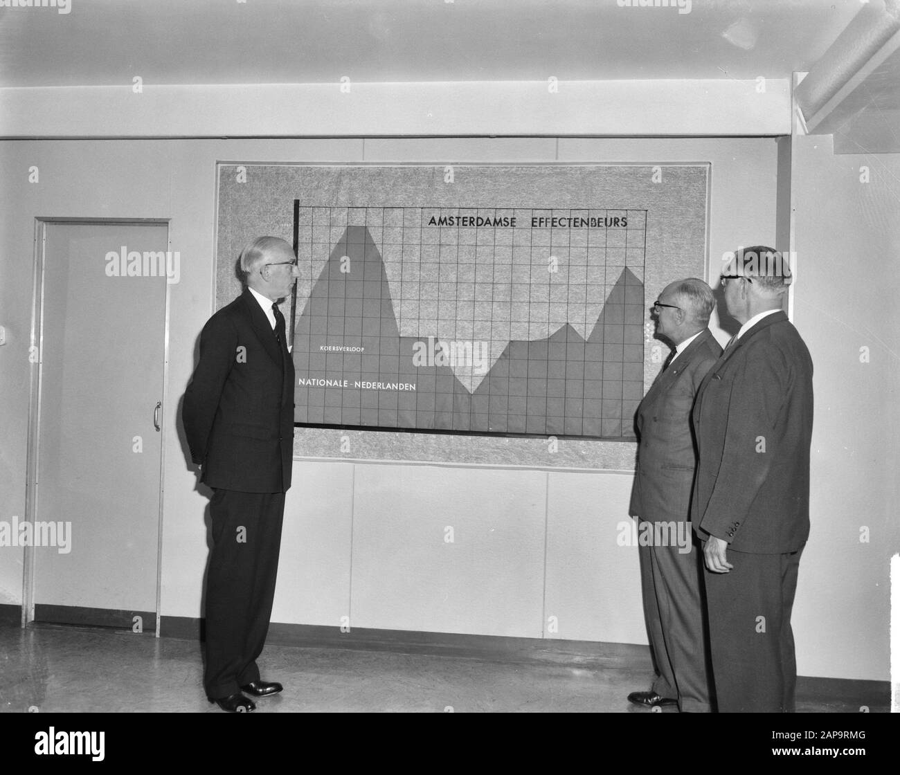 La Nationale Nederlanden alla Borsa. Cessione Securities Trading Data: 28 Maggio 1963 Parole Chiave: Borsa, Borsa Foto Stock