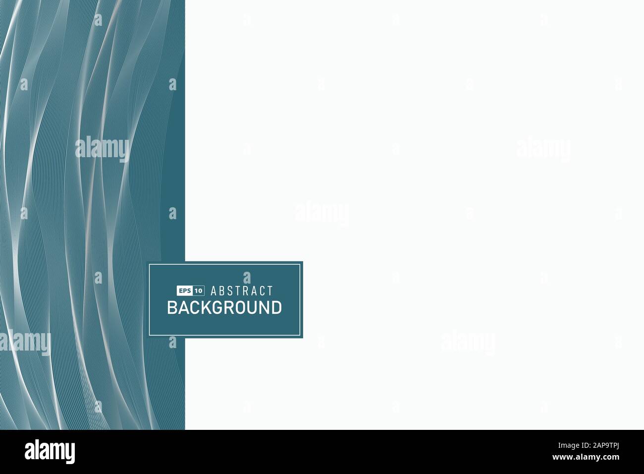 Modello aziendale astratto di design blu minimo con sfondo bianco ondulato motivo decorativo. Da utilizzare per annunci, poster, presentazioni, illustrazioni. Illustrazione Vettoriale