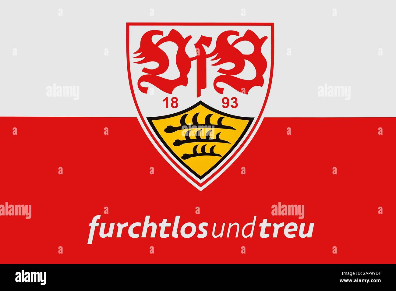 Logo e stemma, bandiera, VfB Stuttgart, Germania Foto Stock