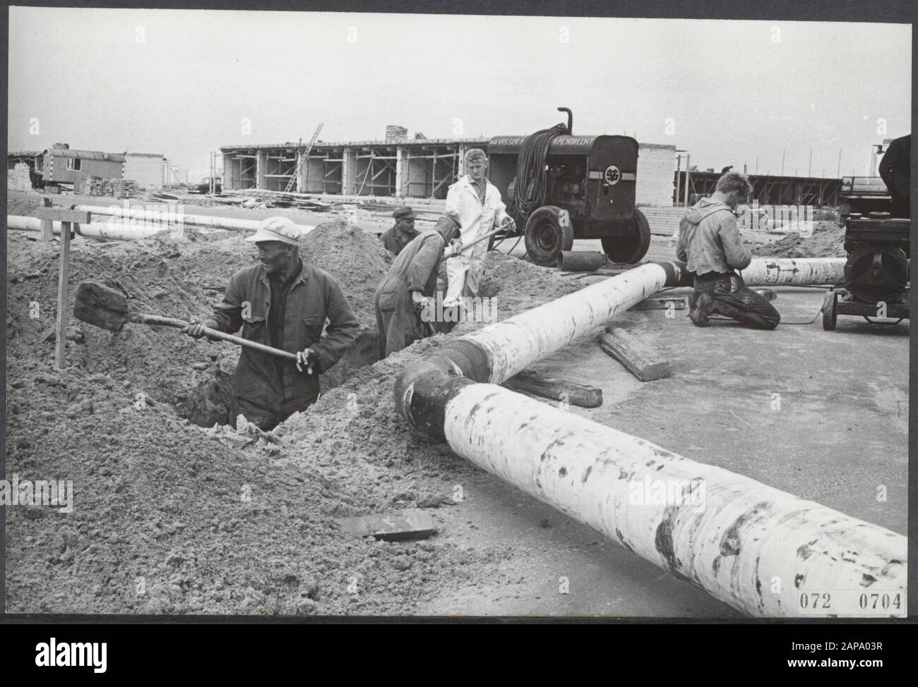 Costruzione, approvvigionamento energetico, gas naturale Data: 15 agosto 1967 Località: Lelystad Parole Chiave: Gas naturale, costruzione, impianti energetici Foto Stock