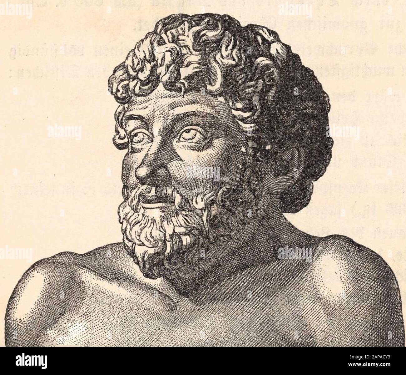 Aesop (c 620-564 a.C.) narratore greco. Incisione a base di un antico busto greco a Villa Albani, Roma Foto Stock