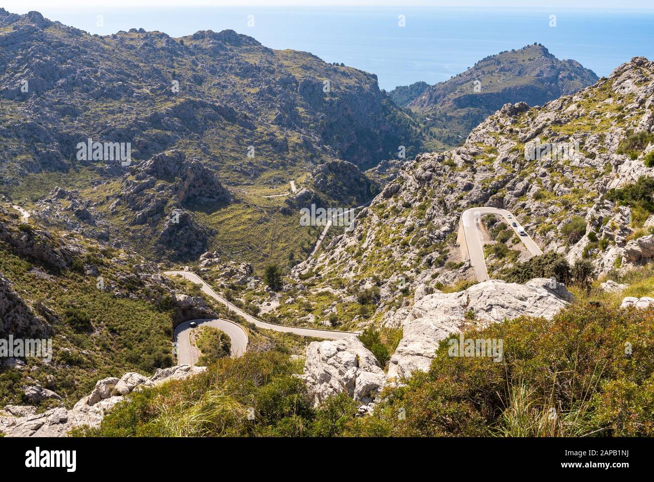 Mirador Coll dels Reis - pass di montagna situato sulla costa  nord-occidentale dell'isola spagnola delle Baleari di Maiorca. Spagna Foto  stock - Alamy