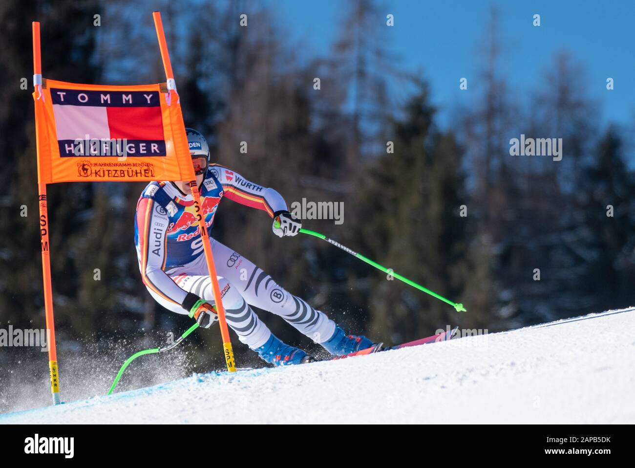 Thomas Dressen della Germania presso lo Ski Alpin: 80. Hahnenkamm Race 2020 - Audi FIS Alpine Ski World Cup - allenamento da uomo in discesa alla Streif il 22 gennaio 2020 a Kitzbuehel, AUSTRIA. (Foto di Horst Ettensberger/ESPA-Images) Foto Stock