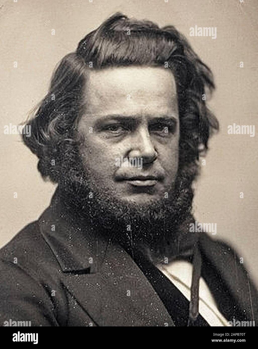 Elias Howe Jr (1819-1867), inventore della macchina da cucire a punto di maglia, ritratto di daguerreotype fotografia dettaglio, circa 1850 Foto Stock