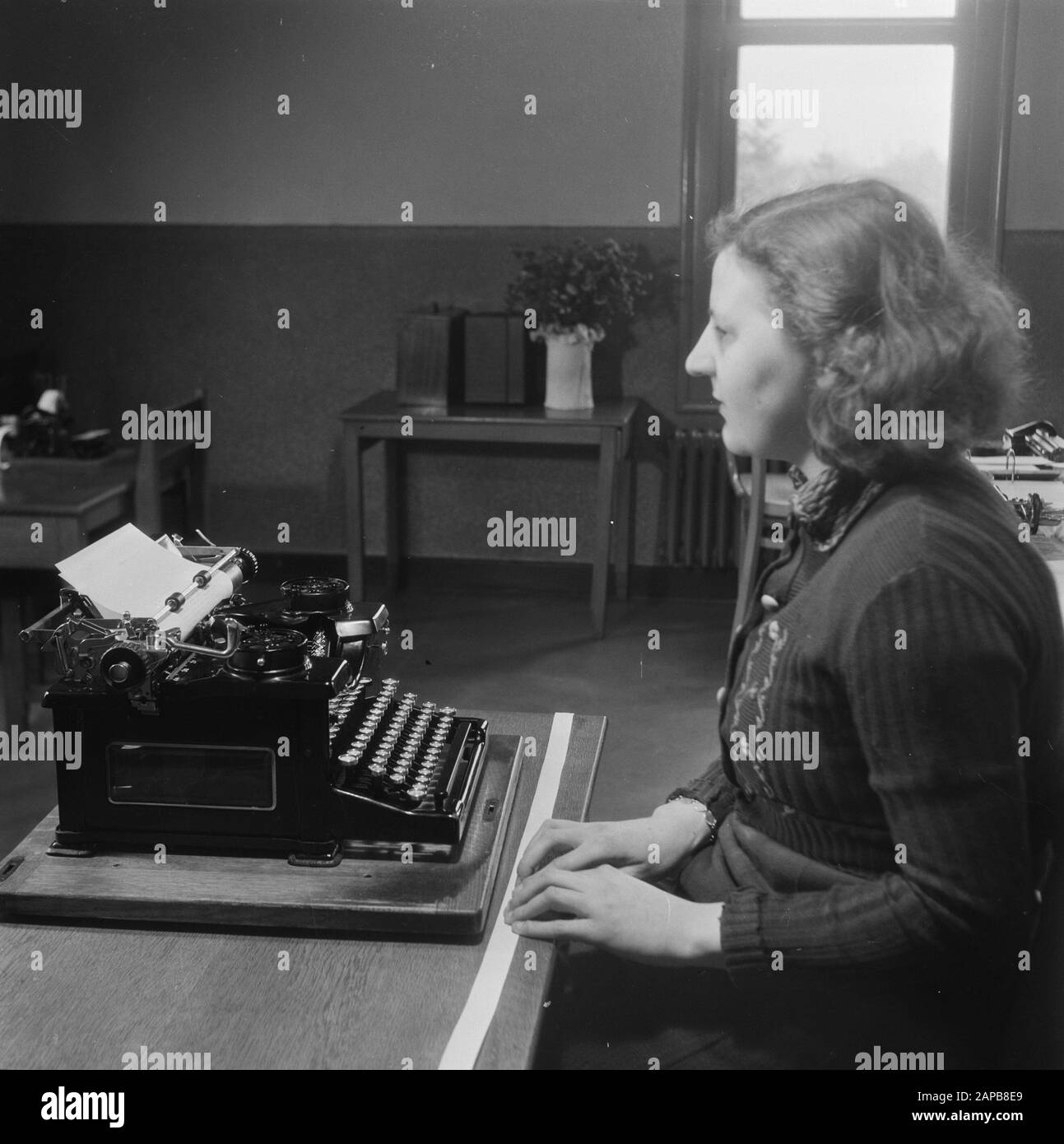 Istituto cieco Data: 10 gennaio 1946 Parole Chiave: Istituti ciechi, alunni, macchine da scrivere Nome personale: Istituto cieco Foto Stock
