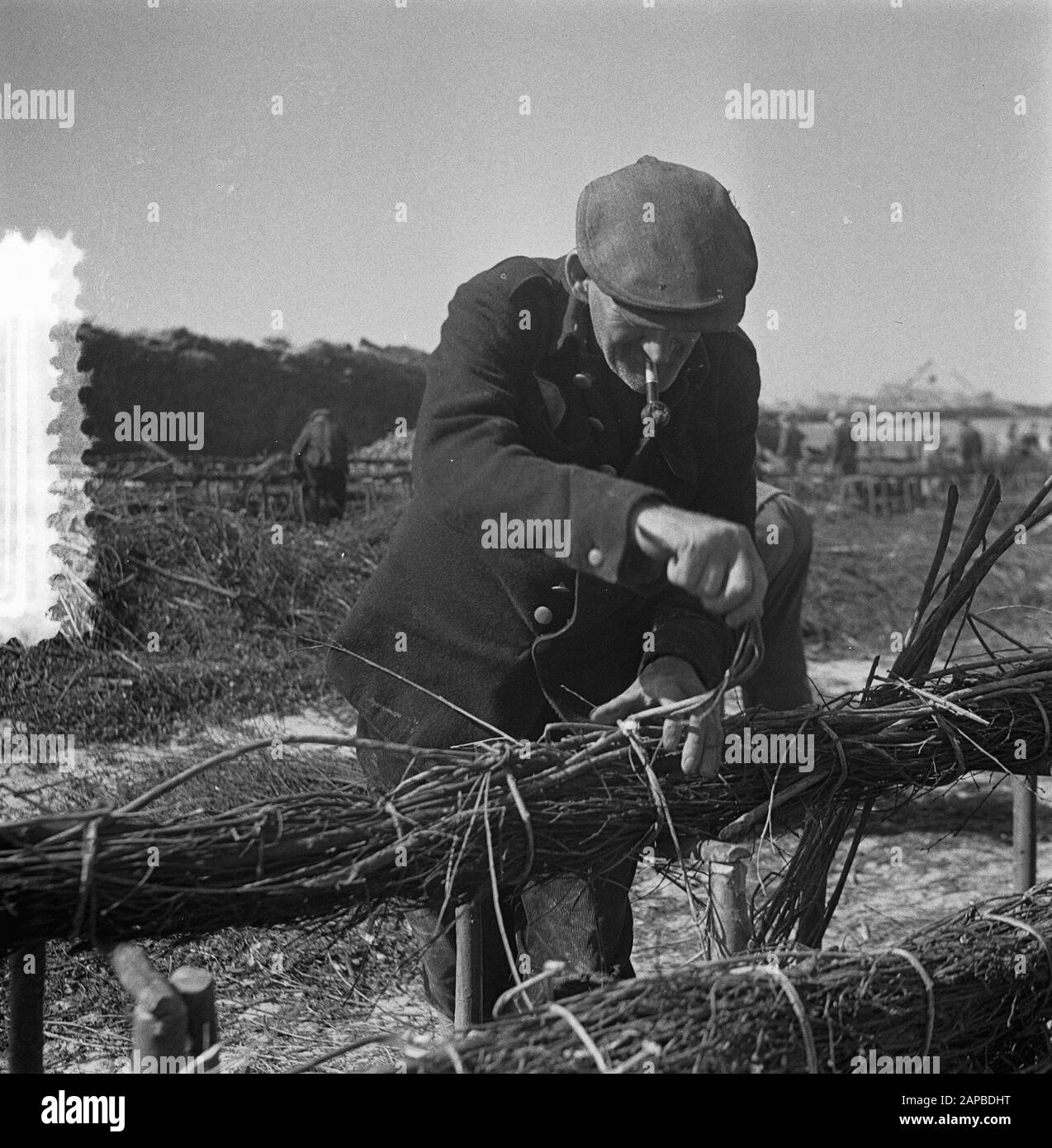 Lo Schelphoek Su Schouwen. Film Making zinco pieces Data: 9 luglio 1953 luogo: Schouwen-Duiveland, Zeeland Parole Chiave: ZINKPIECS Foto Stock