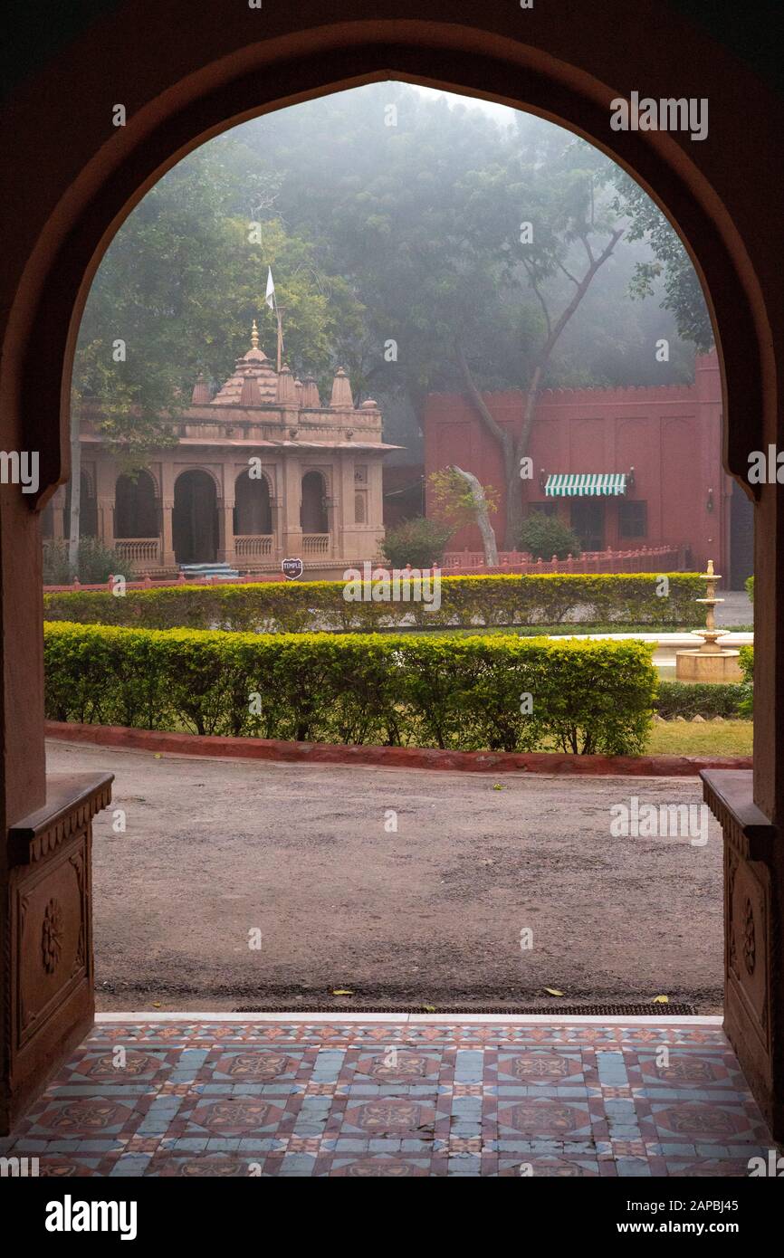 India, Rajasthan, Shekhawati, Bikaner, Gajner, Gajner Palace Heritage Hotel, ex residenza di caccia di Maharaja di Jaipur, Ganesh tempio sulla nina mistry Foto Stock