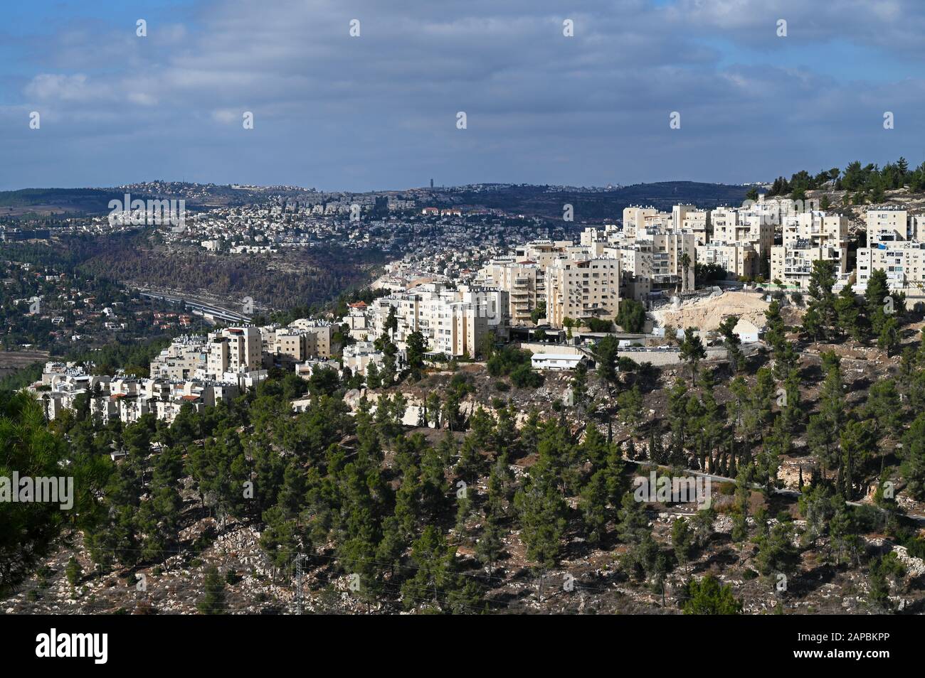 Vista panoramica del quartiere di Har Nof Foto Stock