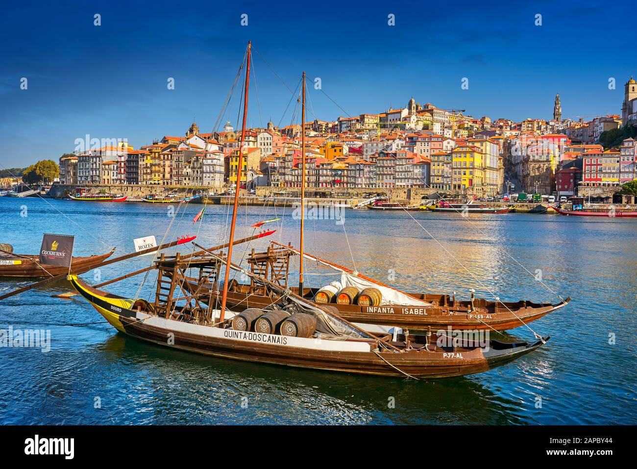 Barche di rabelo, Porto, Portogallo Foto Stock
