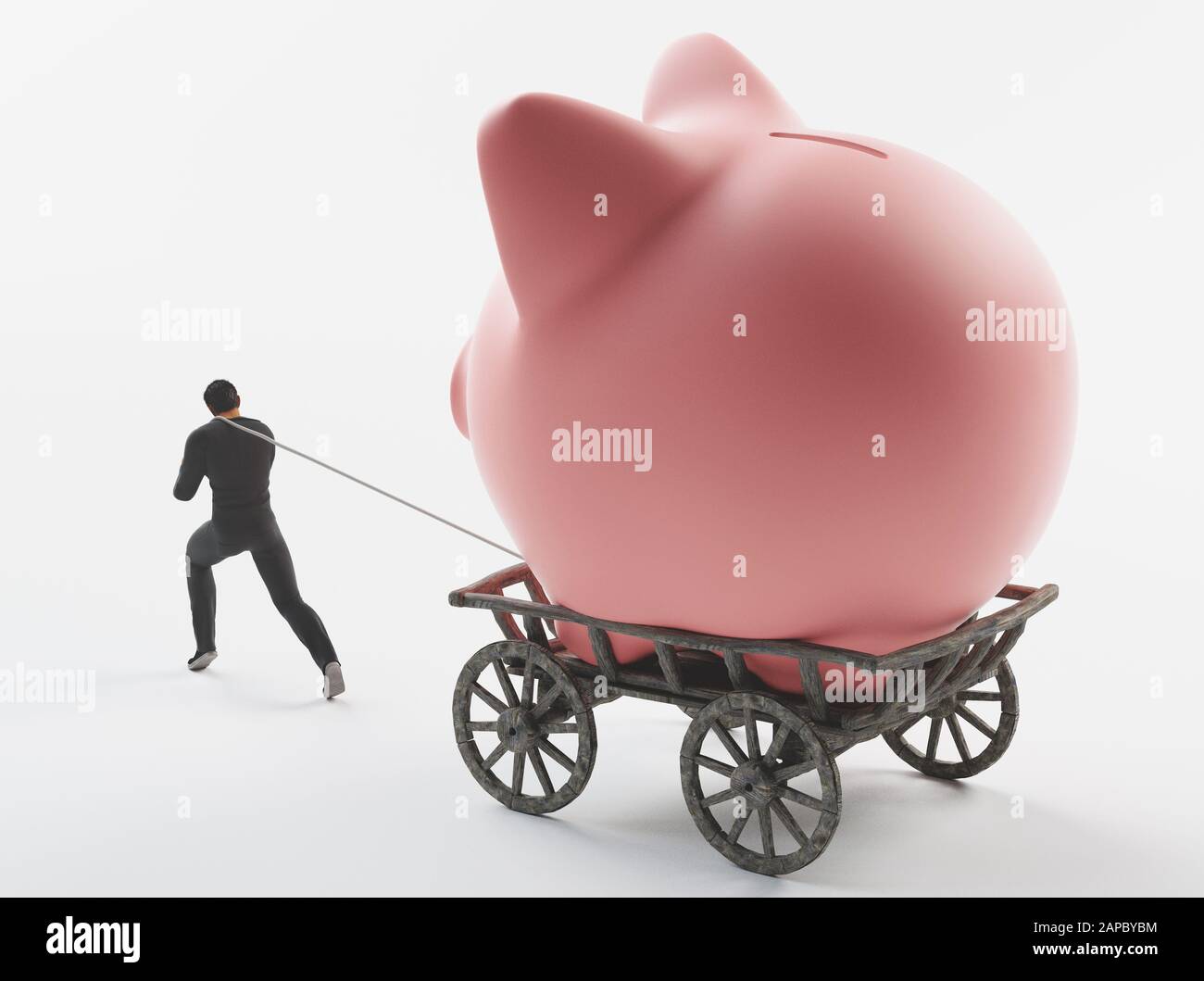 Rosa salvadanaio, il concetto di risparmio. Il rendering 3D Foto Stock