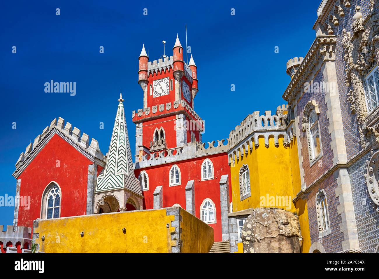 Pena Palace, Sintra, PortugalNeo-Gotico Foto Stock