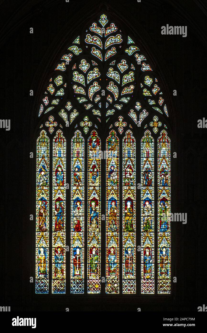 La Great West Window di York Minster, conosciuta anche come Il Cuore dello Yorkshire Foto Stock