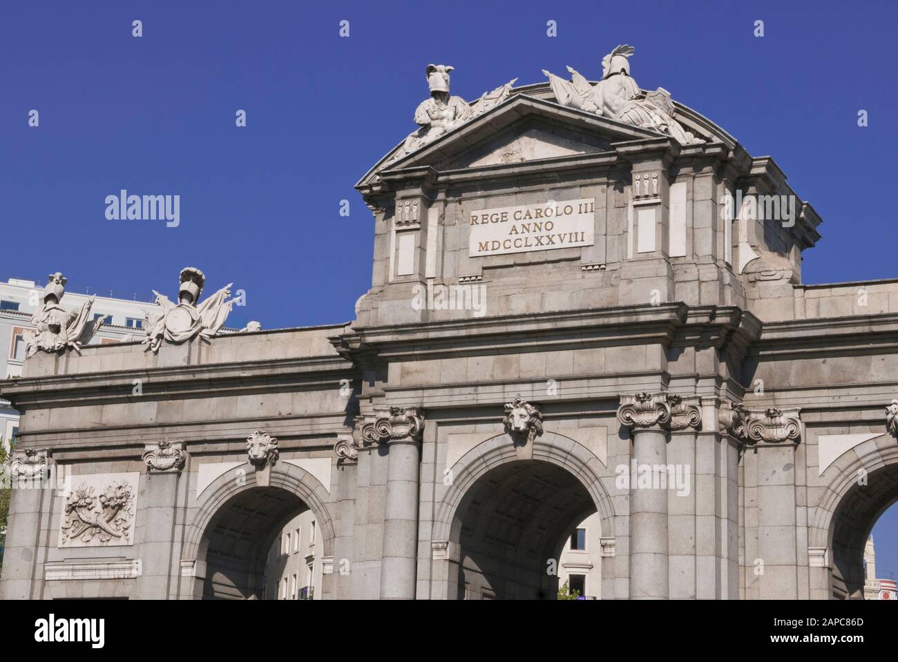 Il Alcala Arch a Madrid, Spagna Foto Stock