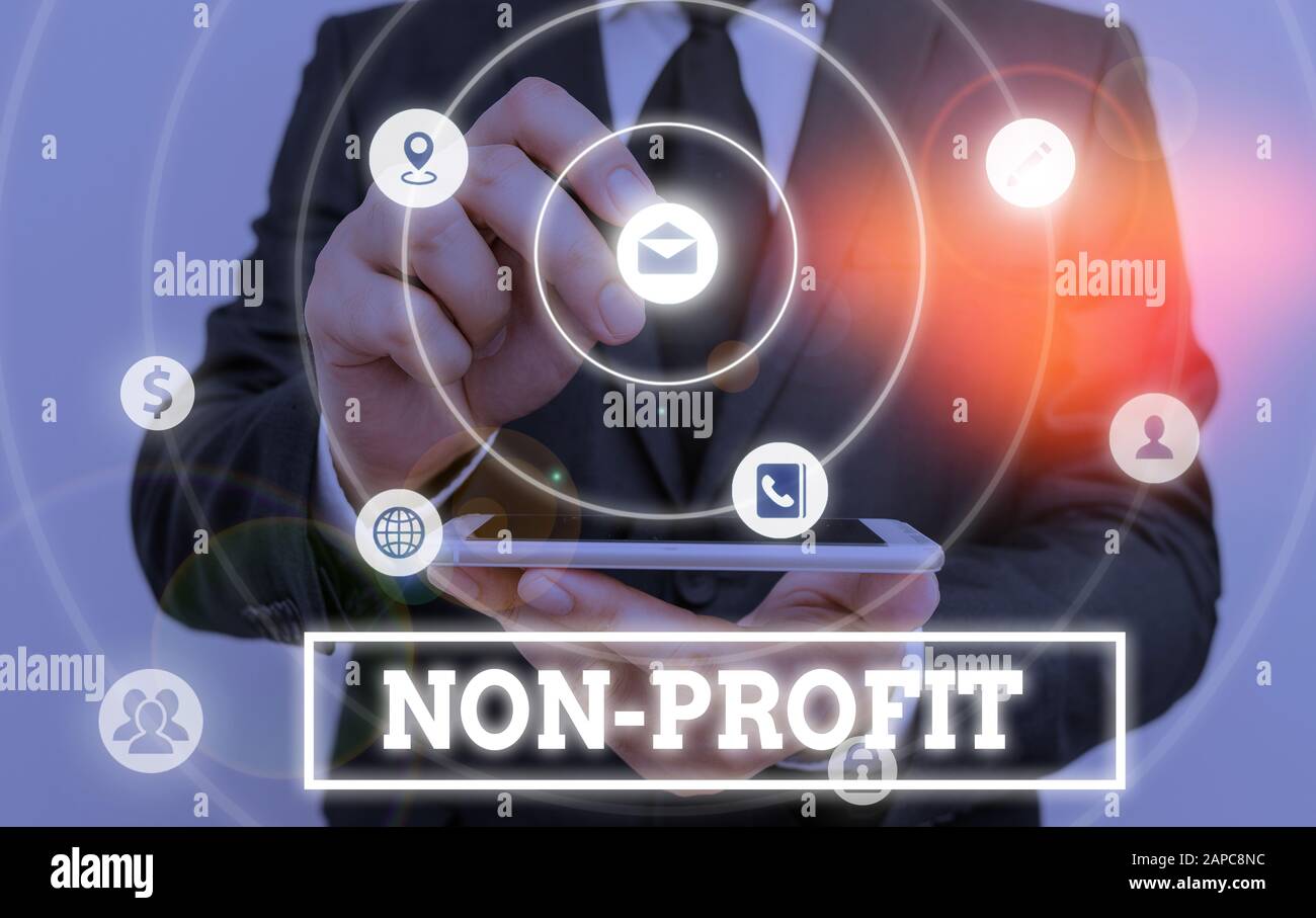 La scrittura della nota mostra senza scopo di lucro. Il concetto di business per il tipo di La scrittura della nota mostra senza scopo di lucro. Il concetto di business per il tipo di