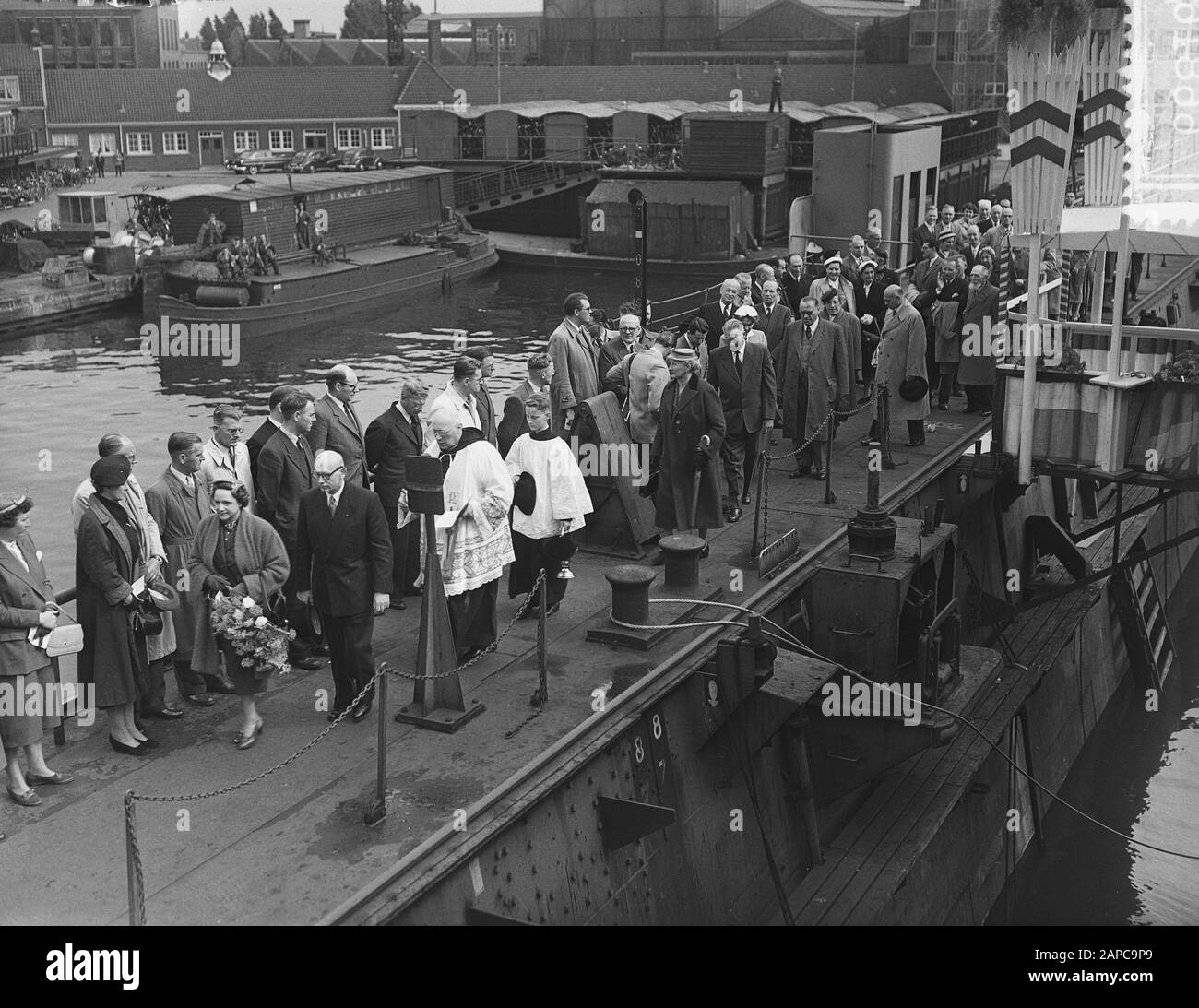 Amsterdam Droogdokme Tewaterlating Ville De Montreal Data: 25 Agosto 1954 Parole Chiave: Tewaterlatingen Nome Dell'Istituto: Droogdok Maatschappij Foto Stock