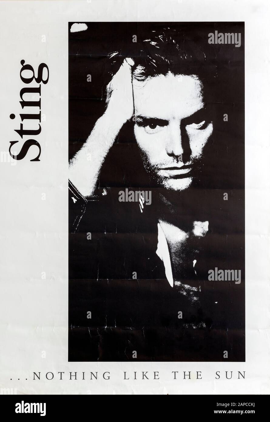 Sting, Niente Di Simile all'album promo Sun, poster dei concerti musicali Foto Stock